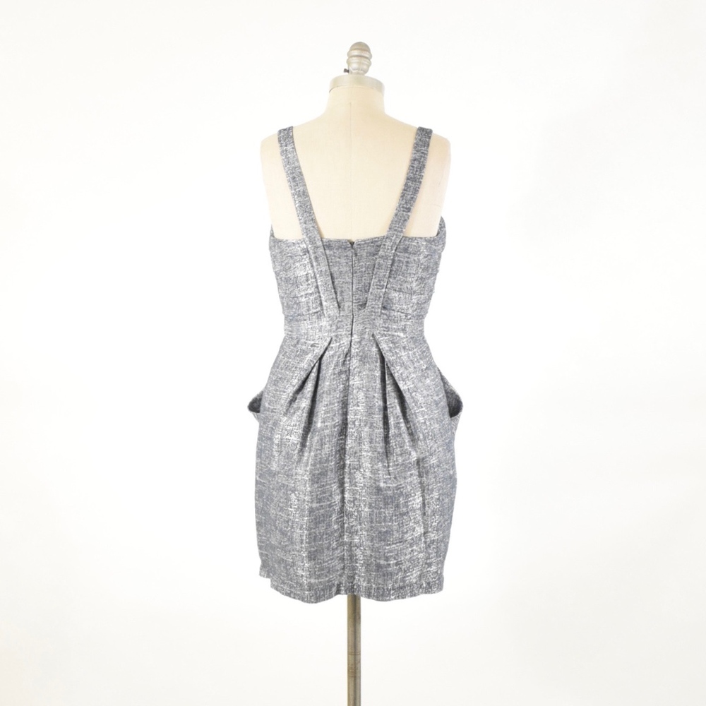 Bcbgeneration Metallic Silver Draped Mini Dress - image 4
